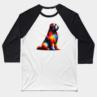 Abstract Bouvier des Flandres in Colorful Splash Art Baseball T-Shirt